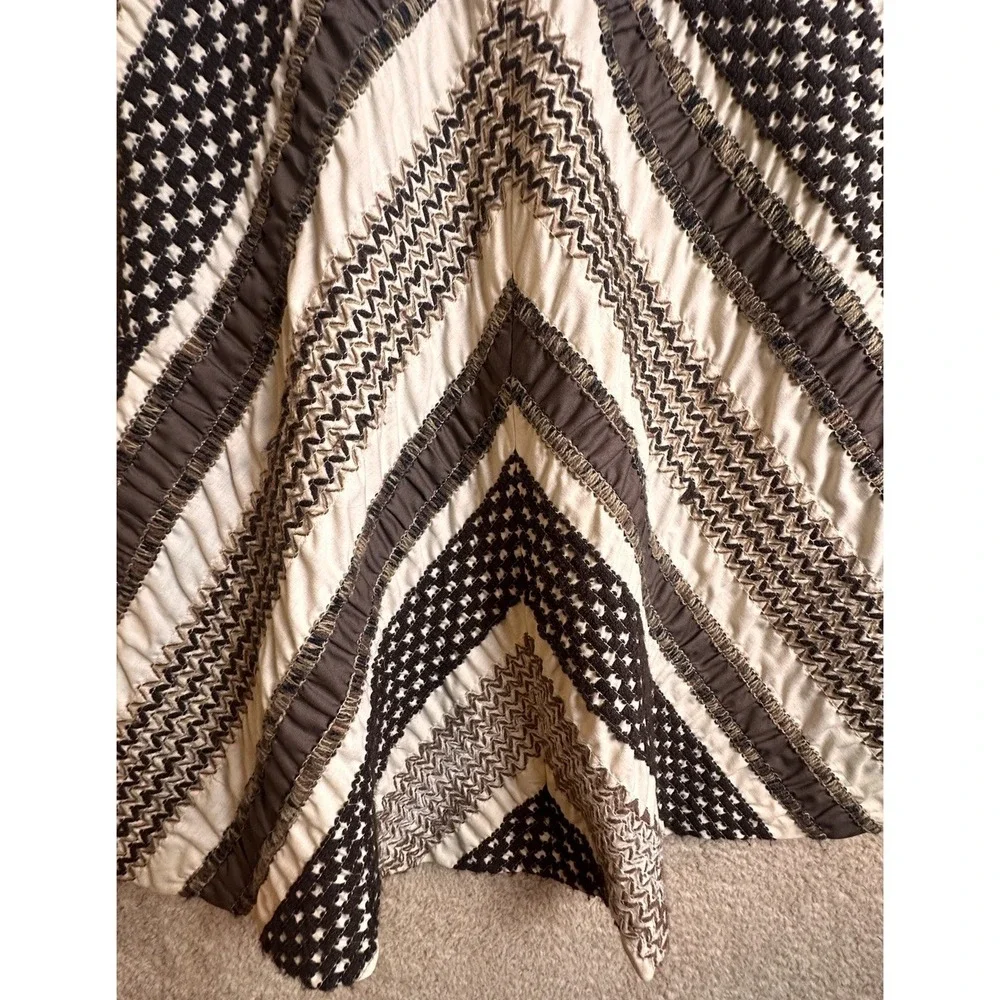 Vintage Gerd Inez Embroidered Chevron Midi Skirt EU 38‎ US 4 Scandinavian